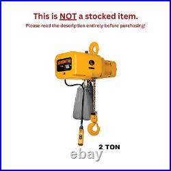 Harrington Ner Electric Chain Hoist, 2 Ton Capacity 20 Ft. Lift