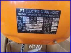 Hitachi/jet 1-ton Electric Chain Hoist, 20' Lift, Type 1bsh1, 115/230 V, 1 Phase