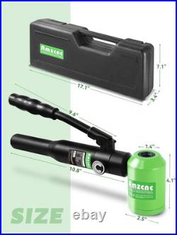 Hydraulic Knockout Punch Kit 8Ton 1/2-2In Electrical Conduit Electricians Pane