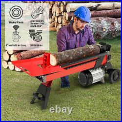Ironmax 7-Ton Horizontal Electric Log Splitter Wood Cutter Iron 2000W Motor Red