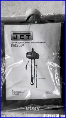 JET 2SS-3C-15 230V/460V 2 Ton 3 Phase Electric Chain Hoist with 15' Lift New