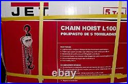 JET L100-500-30 5 Ton Hand Chain Hoist With 30ft Lift