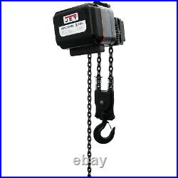 JET VOLT Series Electric Chain Hoist- 5-Ton Cap 15ft Lift 3-Phase