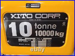 KITO 10 Tons Electric Chain Hoist ER100L-L c/w Motorised Trolley