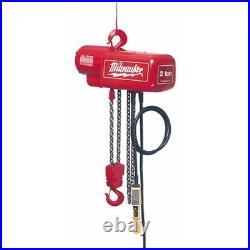 Milwaukee 9571 Professional Electric Chain Hoist 2-Ton Capacity, 10 Ft. Lift