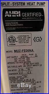 Mitsubishi Muz-fe09na 3/4 Tonmr. Slimoutdoor Heat Pump DC Inverter Mini Split