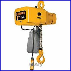 NER Electric Chain Hoist with Hook Suspension 15' Lift, 1 Ton, 28 ft/min, 460V