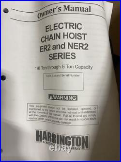 NEW, HARRINGTON CHAIN ELECTRIC HOIST, 1/4 Ton, NER2003HD