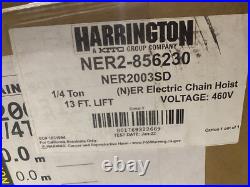 NEW, HARRINGTON CHAIN ELECTRIC HOIST, 1/4 Ton, NER2003HD
