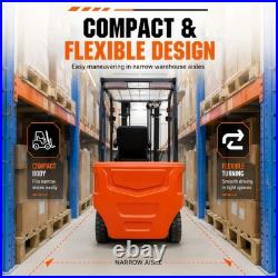 New 2.5Ton Electric Forklift Side Shift Rated Load Lifter With60V 70Ah Charger USA
