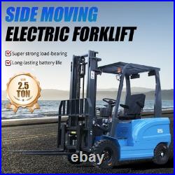 New 2.5Ton Electric Forklift Side Shift Rated Load Lifter with Lead-Acid Battery