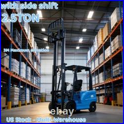 New 2.5Ton Electric Forklift Side Shift Rated Load Lifter with Lead-Acid Battery