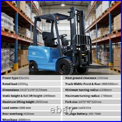 New 2.5Ton Electric Forklift Side Shift Rated Load Lifter with Lead-Acid Battery