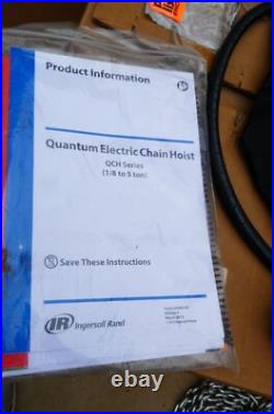 (New) Ingersoll Rand 3 Ton IR Quantum Electric Hoist 25 Ft. Chain QCH200-2ND300