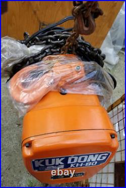 New KUK DONG KH-80 3 Ton Electric Chain HOIST 3Phase 200V 4m Lift Made in Japan