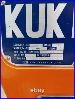 New KUK DONG KH-80 3 Ton Electric Chain HOIST 3Phase 200V 4m Lift Made in Japan