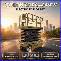 New TYPHON xFlex-4046EW Electric Wheel Scissor Lift 2.6Ton 705lbs Load Capacity