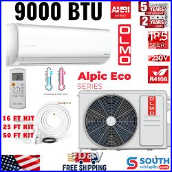 OLMO Alpic Eco Series 9000 BTU 0.75 Ton 18.5 SEER Mini Split AC & Heat Pump 230V