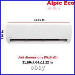 OLMO Alpic Eco Series 9000 BTU 0.75 Ton 18.5 SEER Mini Split AC & Heat Pump 230V