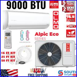 OLMO Alpic Eco Series 9000 BTU 0.75 Ton 18.5 SEER Mini Split AC & Heat Pump 230V