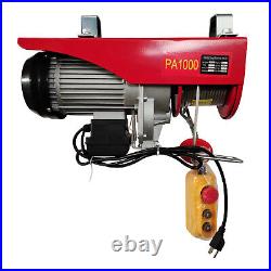 PA1000 2200LB Electric Wire Cable Hoist Winch Crane 1 Ton Hoist Remote Control