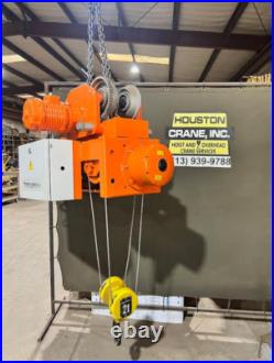 Podem 2 Ton Electric Wire Rope Hoist with Motorized Trolley, 33 Ft lift, 460V