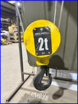 Podem 2 Ton Electric Wire Rope Hoist with Motorized Trolley, 33 Ft lift, 460V