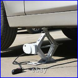 Portable 3Ton Automotive Electric Scissor Car Jack Lift Auto Repair 12V DC Floor