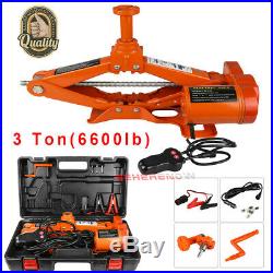 Portable Car Electric Jack Floor Jack 3 Ton Lift Scissor Jacks DC 12V Repair Kit