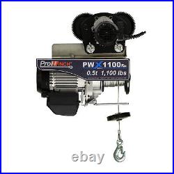 Prowinch 1/2 Ton Electric Wire Rope Hoist with Electric Trolley 1000 lb Load Cap