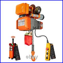 Prowinch 1/2 ton 1100 lb 110V Electric Chain Hoist Power Trolley 20 ft. G80 Chai