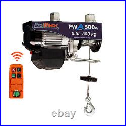 Prowinch 1/2 ton 1100 lb 220V Electric Wire Rope Hoist 38 ft. H1 Duty Wireless