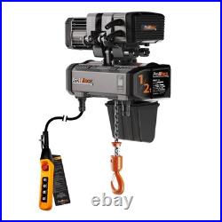 Prowinch 1/2 ton Electric Chain Hoist with Power Trolley 2 Speed 208240V 3ø 60HZ