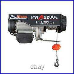 Prowinch 1 Ton Electric Wire Rope Hoist 2200 lbs. 38 ft. Wireless 110V Upper and