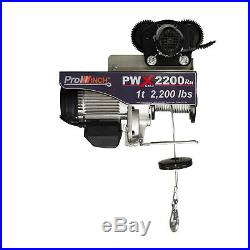 Prowinch 1 Ton Electric Wire Rope Hoist 2200 lbs. 38 ft. Wireless with Power Tr