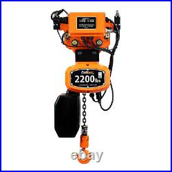 Prowinch 1 ton 2200 lb 220240/460V 2 Speed Electric Chain Hoist Power Trolley 2