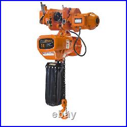 Prowinch 2 Speed 1 Ton Electric Chain Hoist Power Trolley 20 ft. G100 Chain M4/H