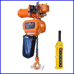 Prowinch 2 Speed 3 Ton Electric Chain Hoist Power Trolley 30 ft. G100 Chain M4/H