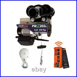 Prowinch 220 lb / 440 lb 22024V Electric Rope Hoist withtrolley 60HZ with Emergency