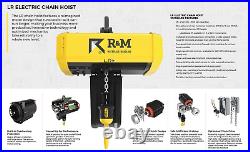 R&m Lr Electric Chain Hoist 2 Ton, 20 Ft Lift, 16/4 Fpm, Motorized Trolley