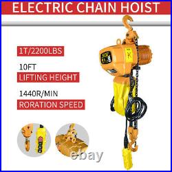 Super 220V 3 phase Electric Chain Hoist, 2200 lb. 10ft Lift Electric crane hoist