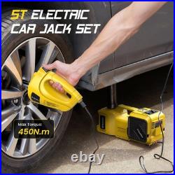TaskStar Electric Car Jack 5 Ton Hydraulic Car Floor Jack Kit with Impact Wrench