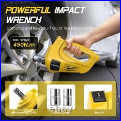 TaskStar Electric Car Jack 5 Ton Hydraulic Car Floor Jack Kit with Impact Wrench