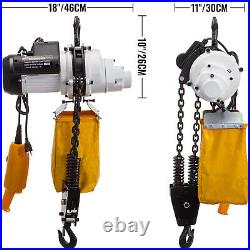 VEVOR 1 Ton Load 10 Ft Lift Round Chain Electric Hoist 2200LB 110V Crane Hoist