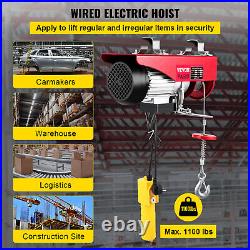 VEVOR 1100 lbs Electric Hoist Winch 0.5 Ton Overhead Lifting Engine Crane 900W