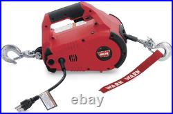 WARN 885000 PullzAll Corded 120V AC Portable Electric Winch 1/2-Ton, Steel Cable