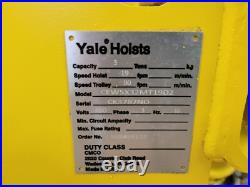 Yale 3-Ton Capacity Electric Hoist, CEW5X32MT19D with Motorized Trolly, 29' lift Yale 3-Ton Capacity Electric Hoist, CEW5X32MT19D with Motorized Trolly, 29' lift