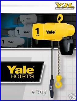 Yale YJL 2 Ton Electric Chain Hoist 15 ft Lift Single or Three Phase New