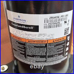 ZR54K5E-PFV-800 Scroll Compressor 208-230V 1PH 4.5 Tons R-22 For Copeland